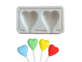 Molde silicona 2 globos corazon
